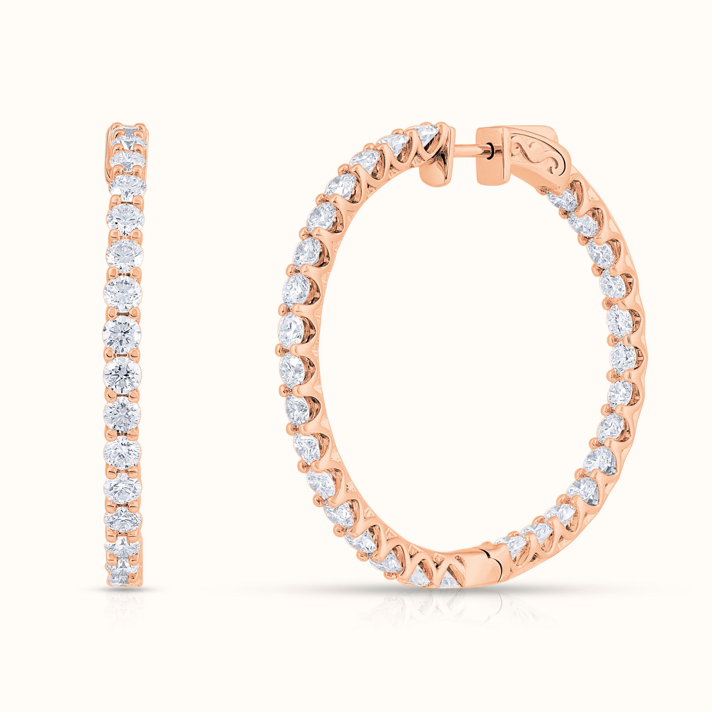 Classic Natural Diamond Hoop Earrings - AVIR New York