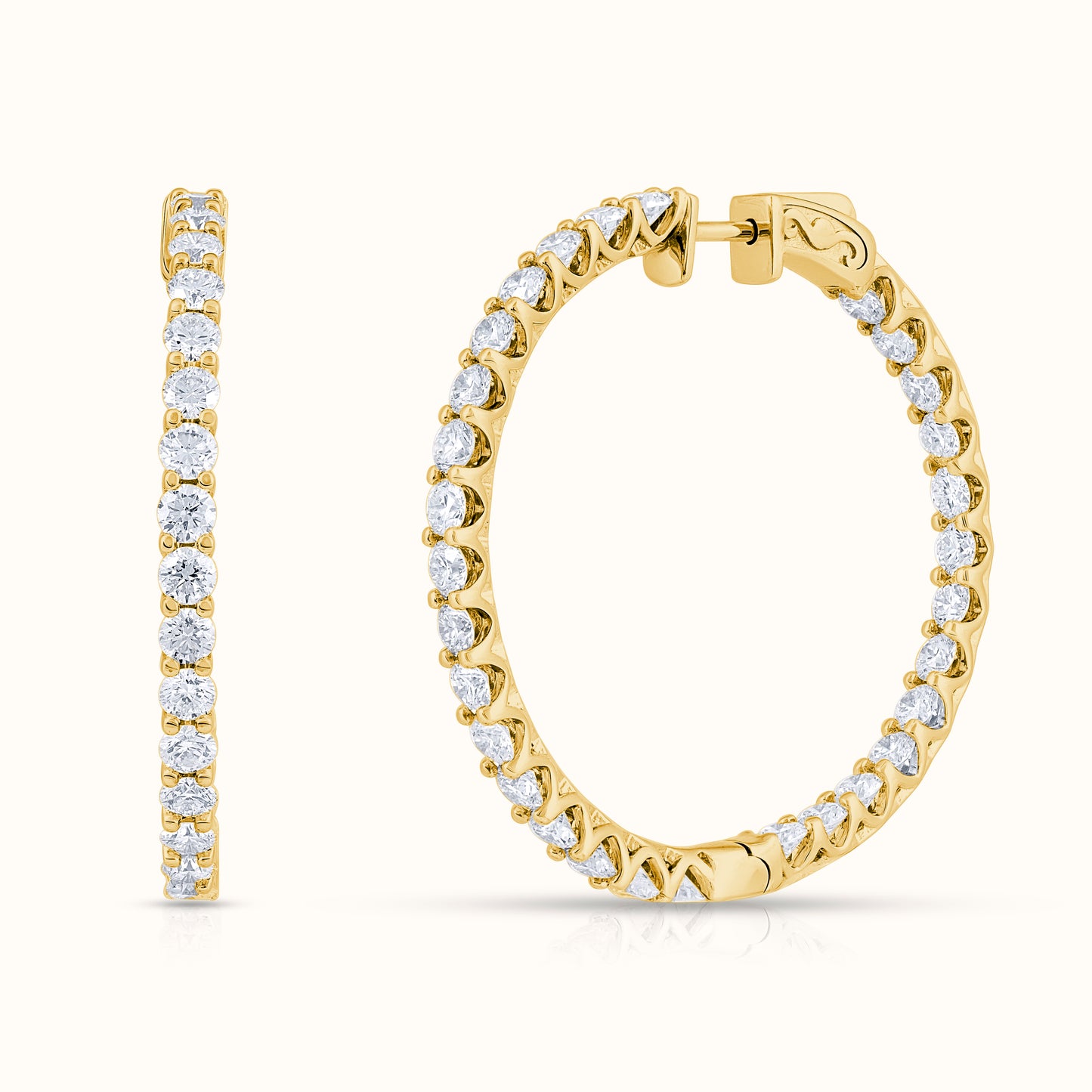 Classic Natural Diamond Hoop Earrings - AVIR New York