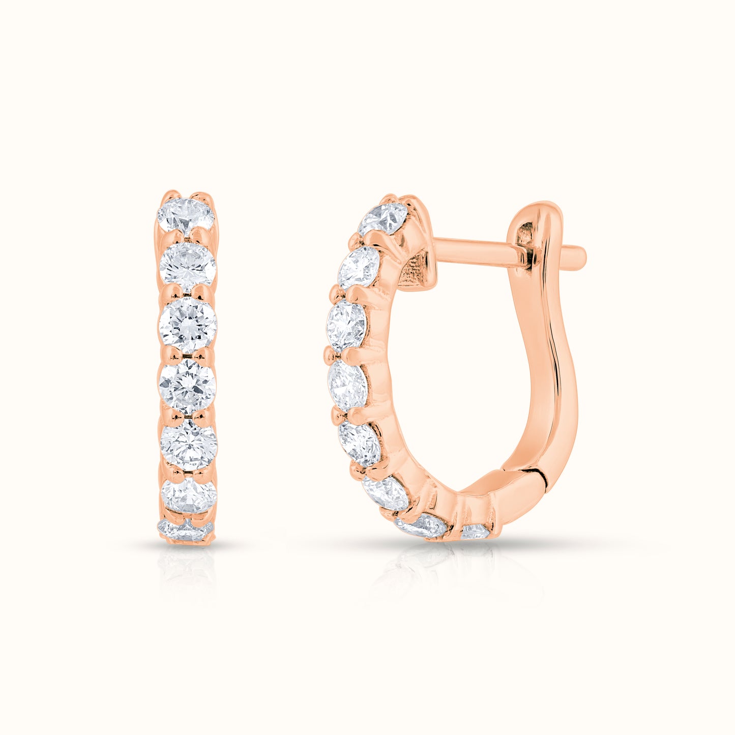 Dainty Lab Grown Diamond Huggie Earrings - AVIR New York