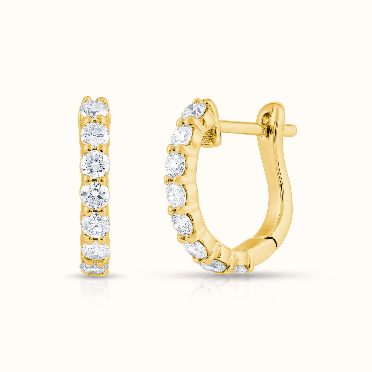 Dainty Lab Grown Diamond Huggie Earrings - AVIR New York
