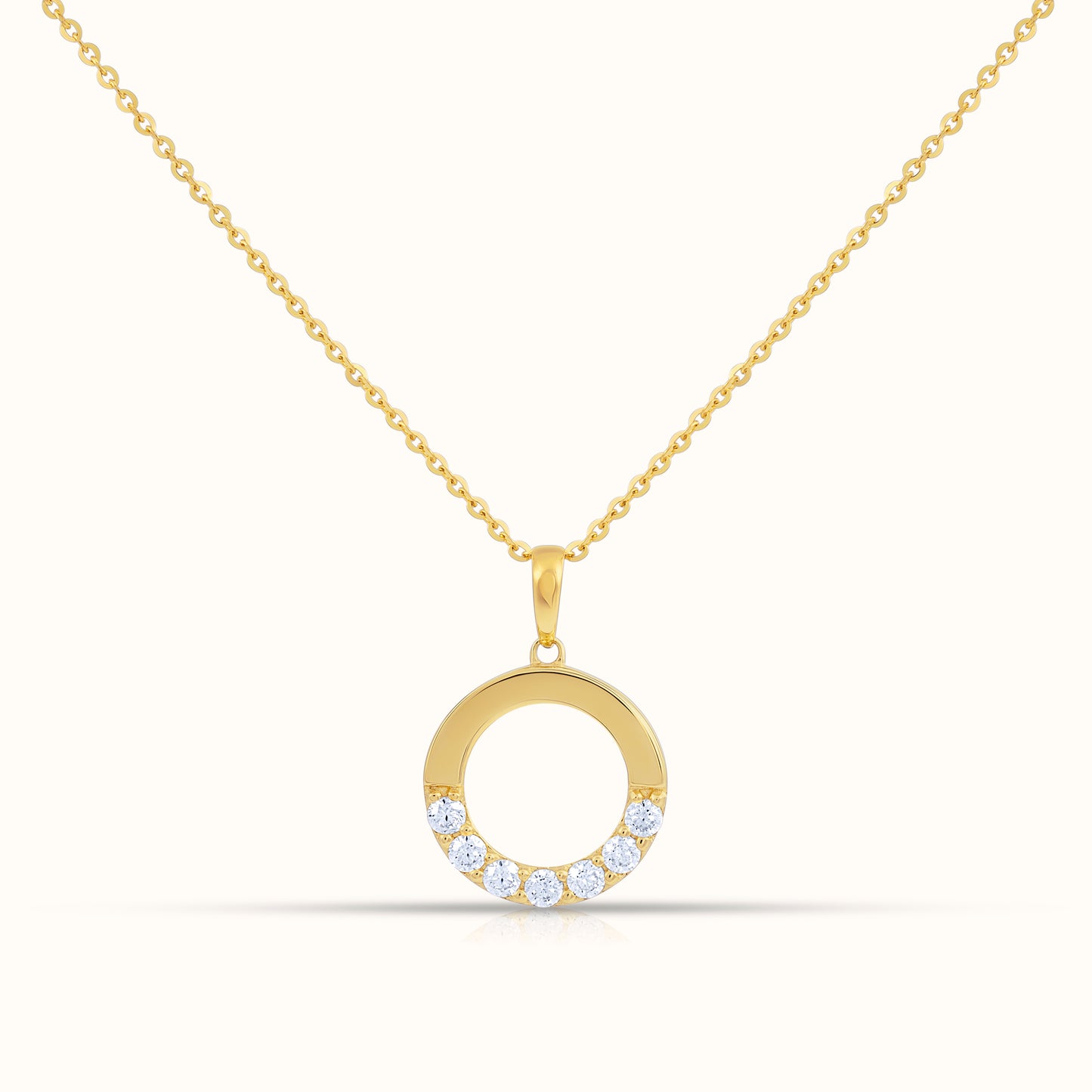 Circle Half Natural Diamond Necklace - AVIR New York