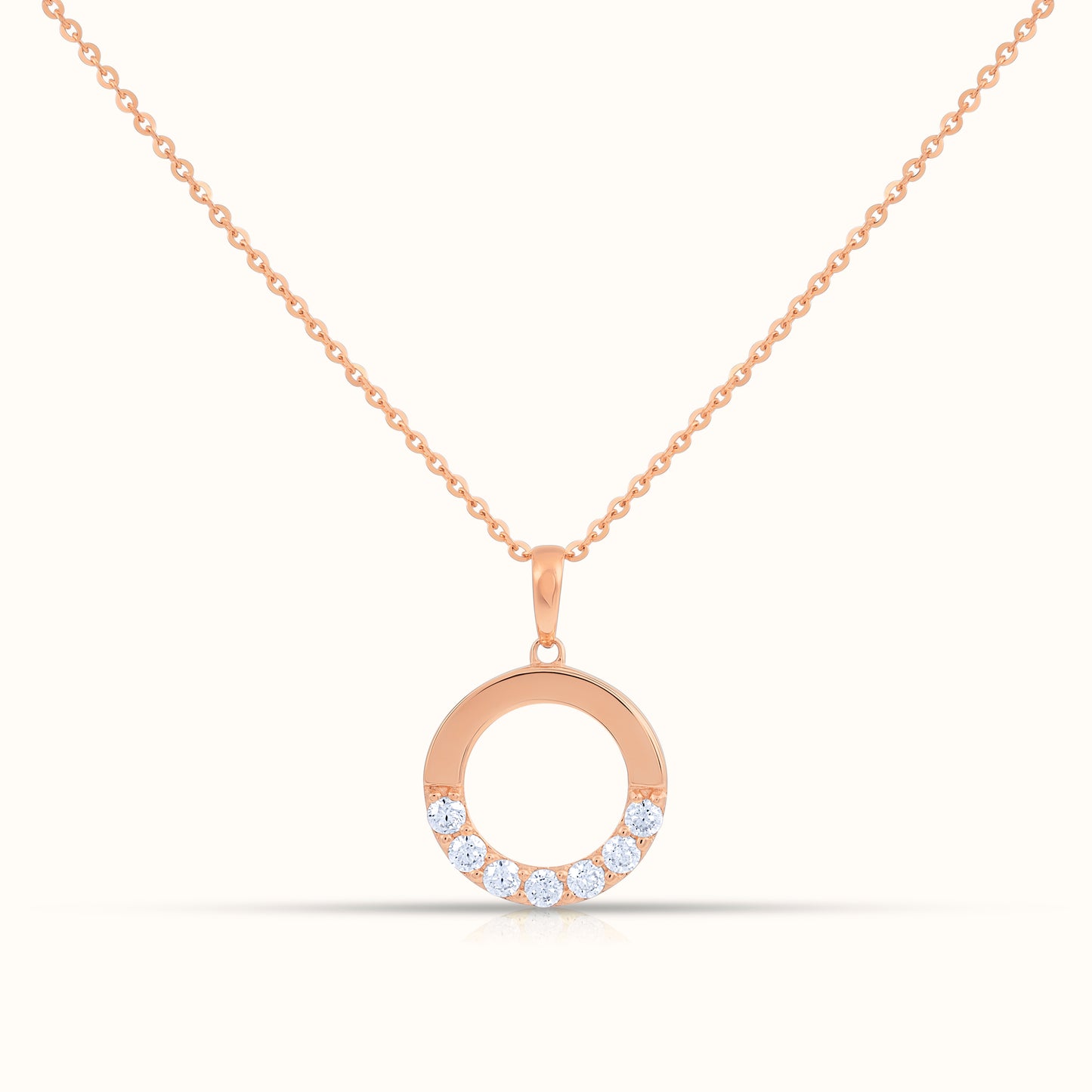Circle Half Natural Diamond Necklace - AVIR New York