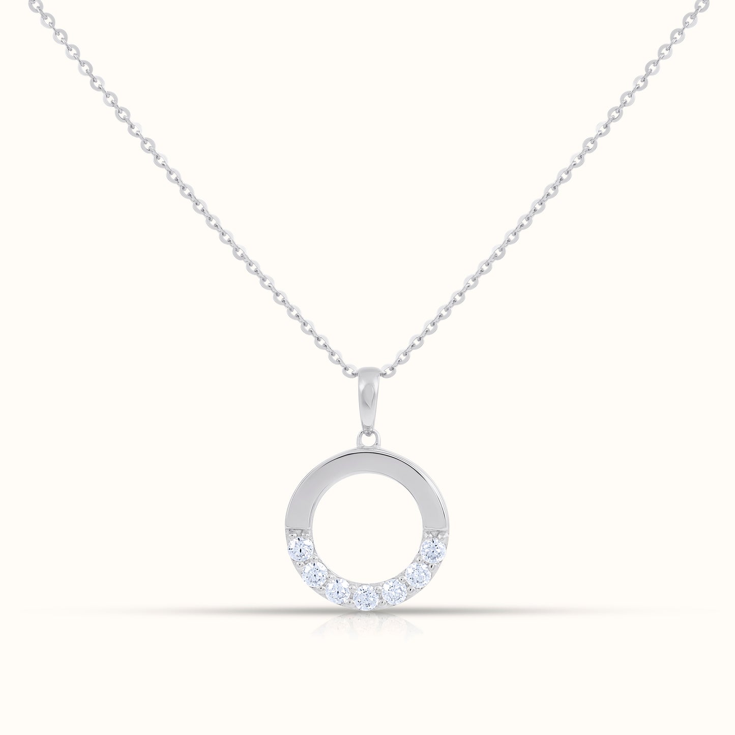 Circle Half Natural Diamond Necklace - AVIR New York