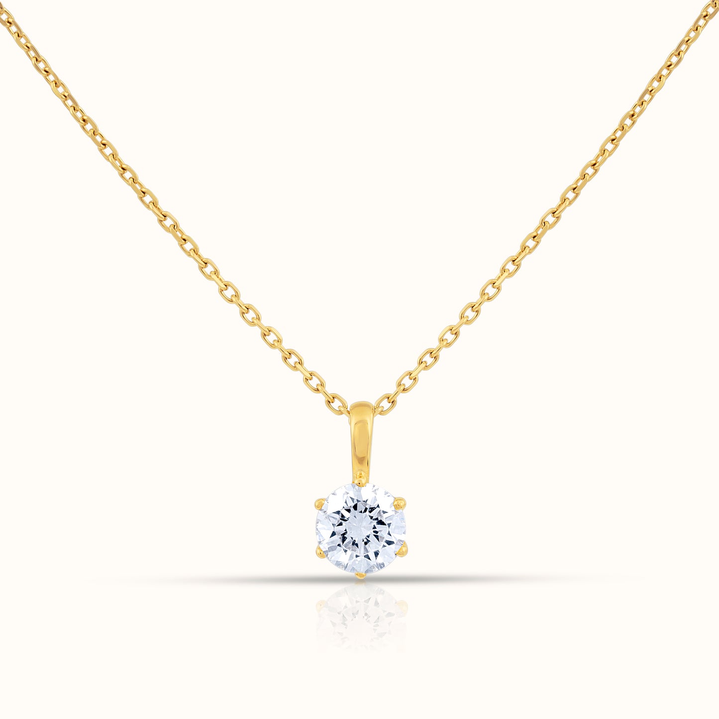 6 Prong IGI Certified Lab Grown Diamond Single Stone Necklace - AVIR New York