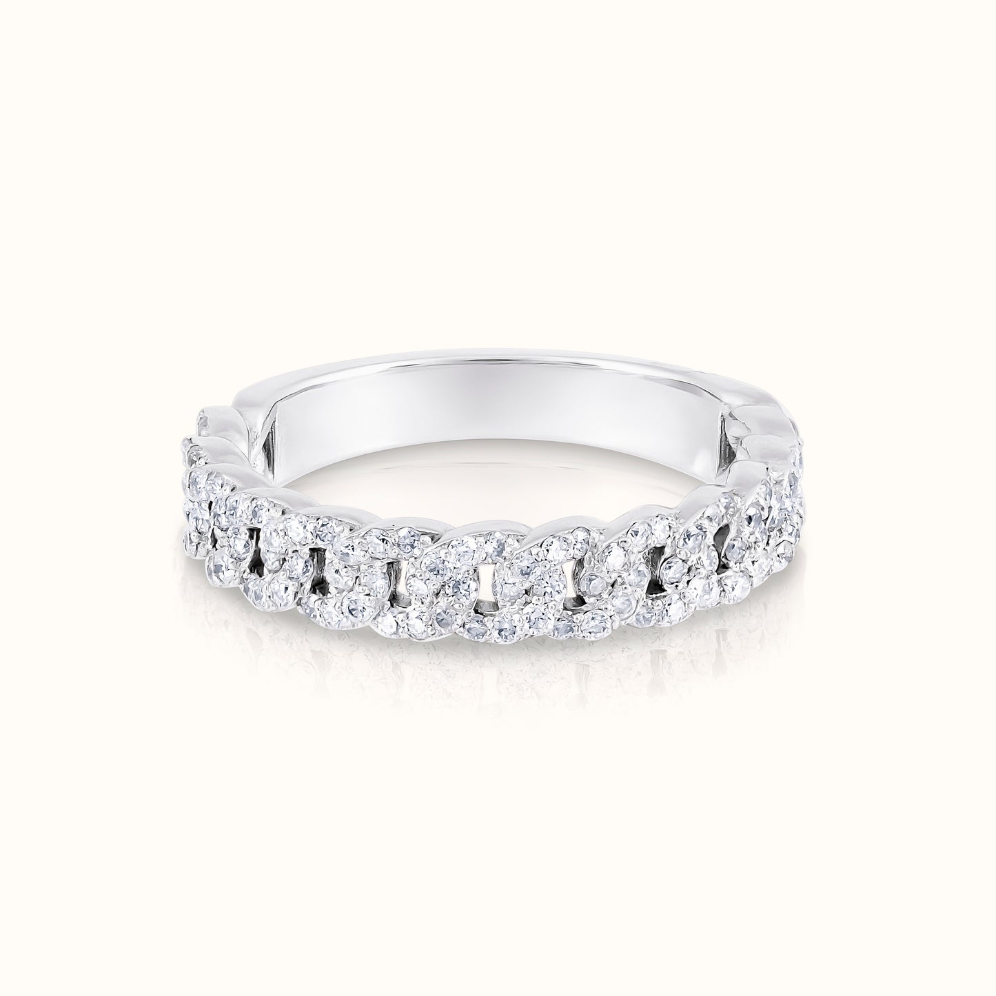 Halfway Cuban Natural Diamond Ring - AVIR New York