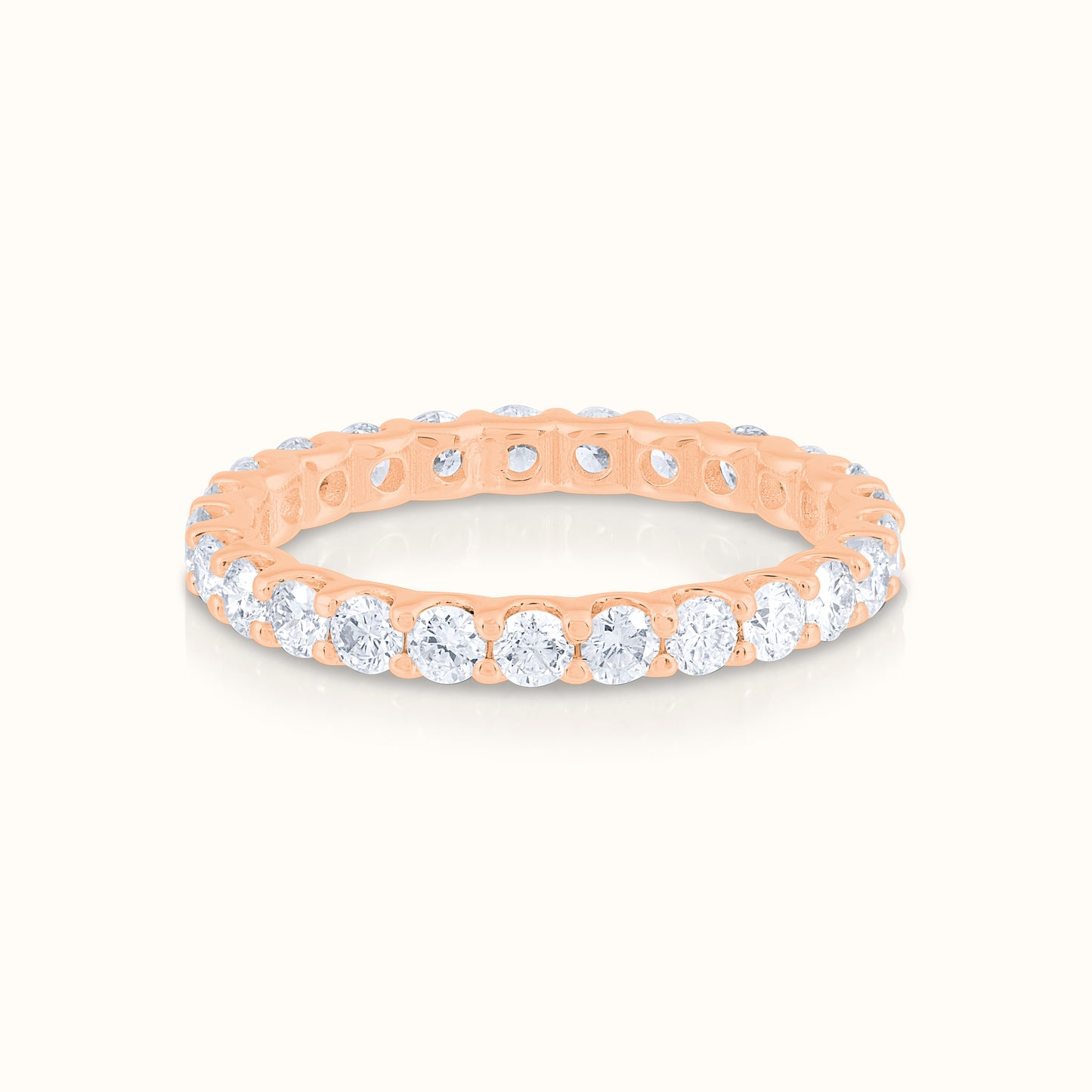 4 Prong Lab Grown Diamond Solitaire 16 Inch Necklace and Full Eternity Ring Set - AVIR New York