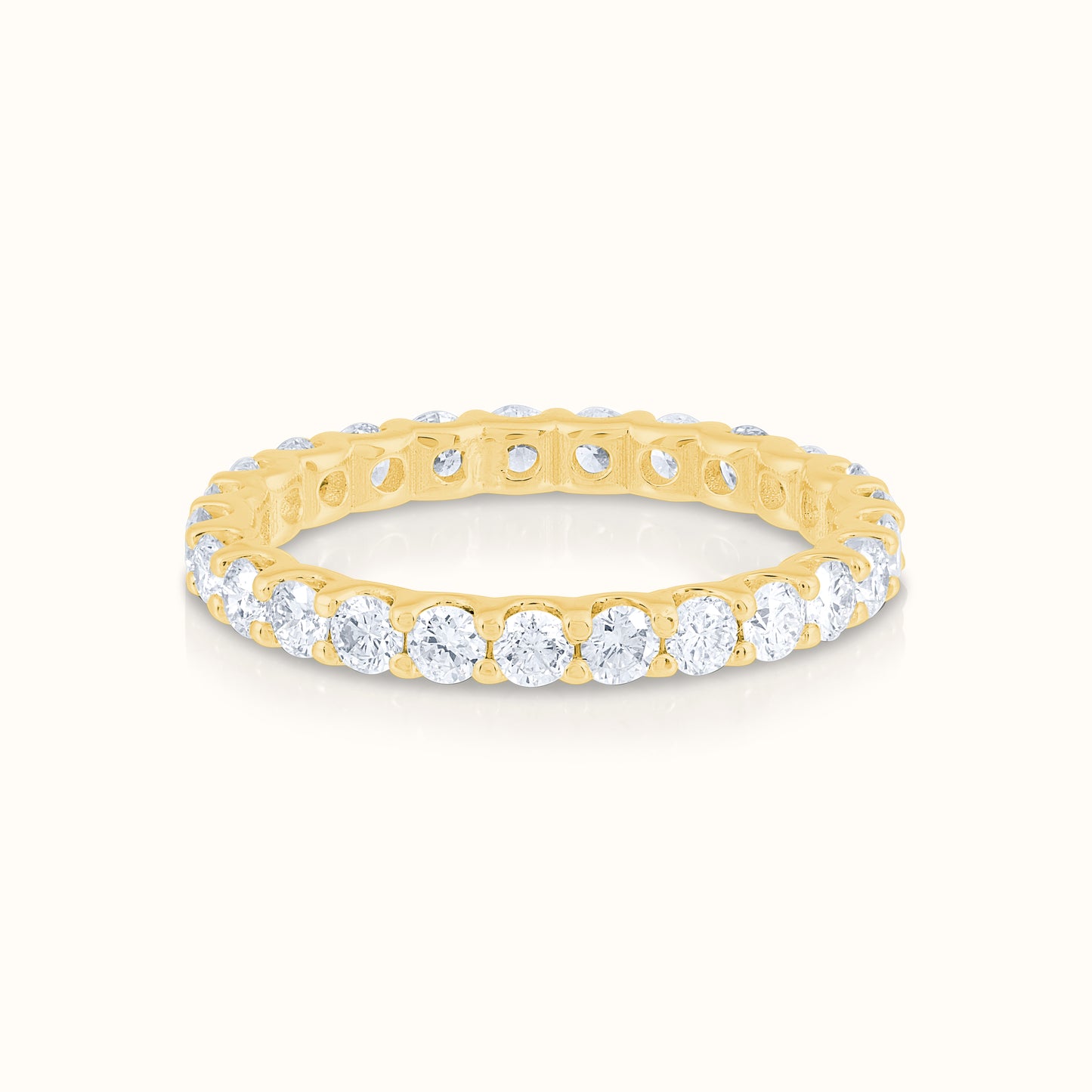 4 Prong Lab Grown Diamond Solitaire 16 Inch Necklace and Full Eternity Ring Set - AVIR New York