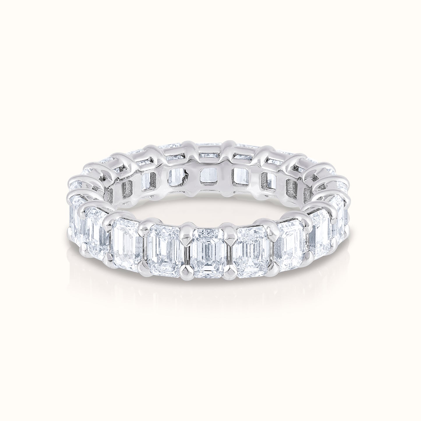 4.50 Carat Emerald Full Eternity Natural Diamond Band - AVIR New York