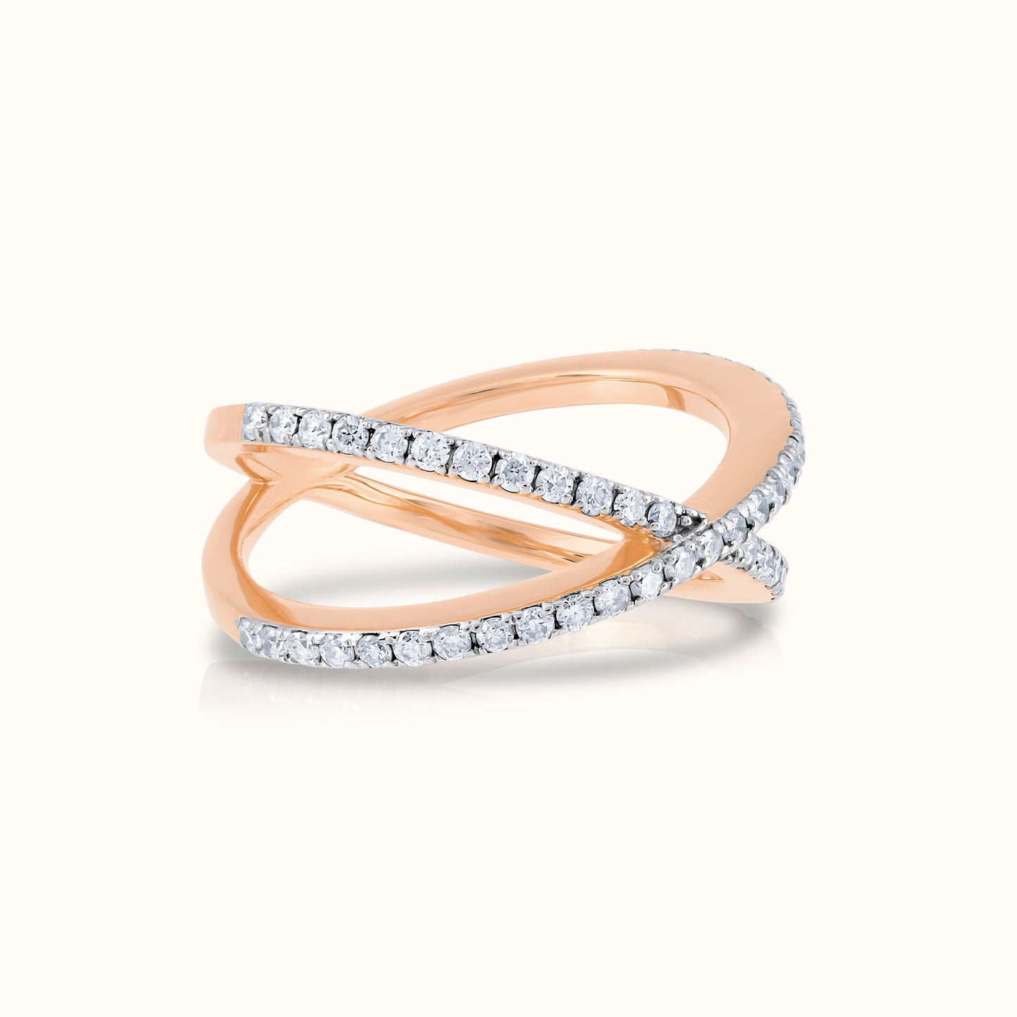 Criss Cross Half Way Natural Diamond Ring - AVIR New York