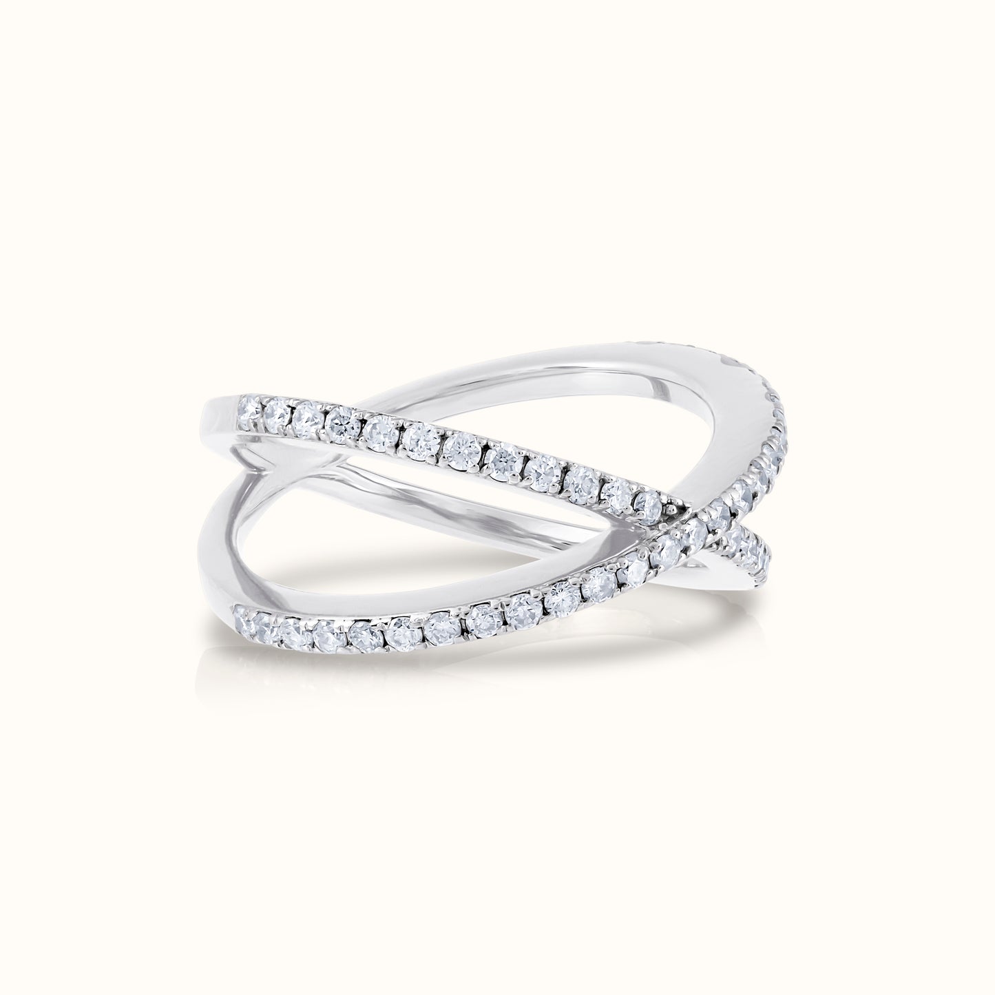 Criss Cross Half Way Natural Diamond Ring - AVIR New York