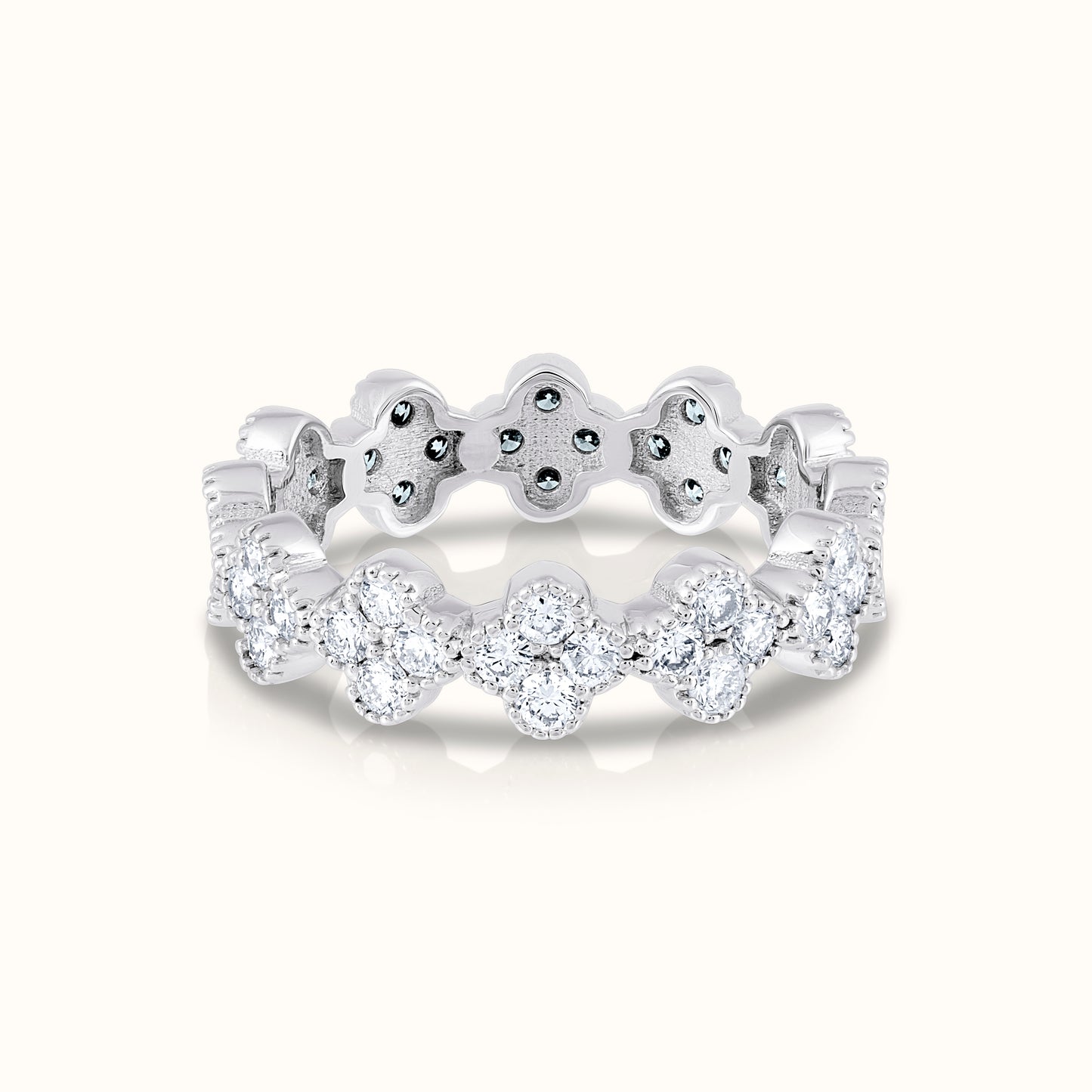 Flower Cluster Natural Diamond Eternity Ring - AVIR New York