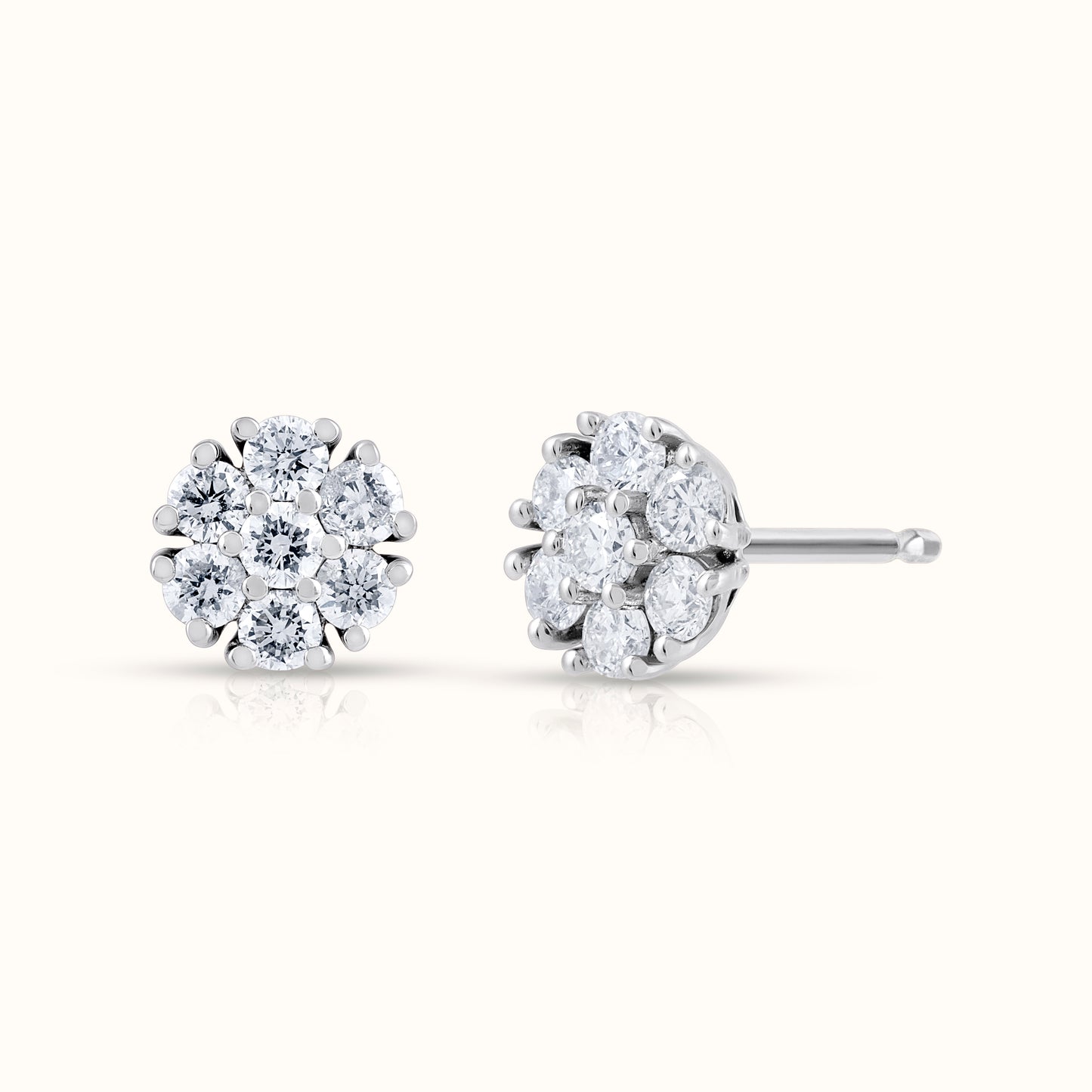 0.70 Carat Flower Natural Diamond Earrings - AVIR New York