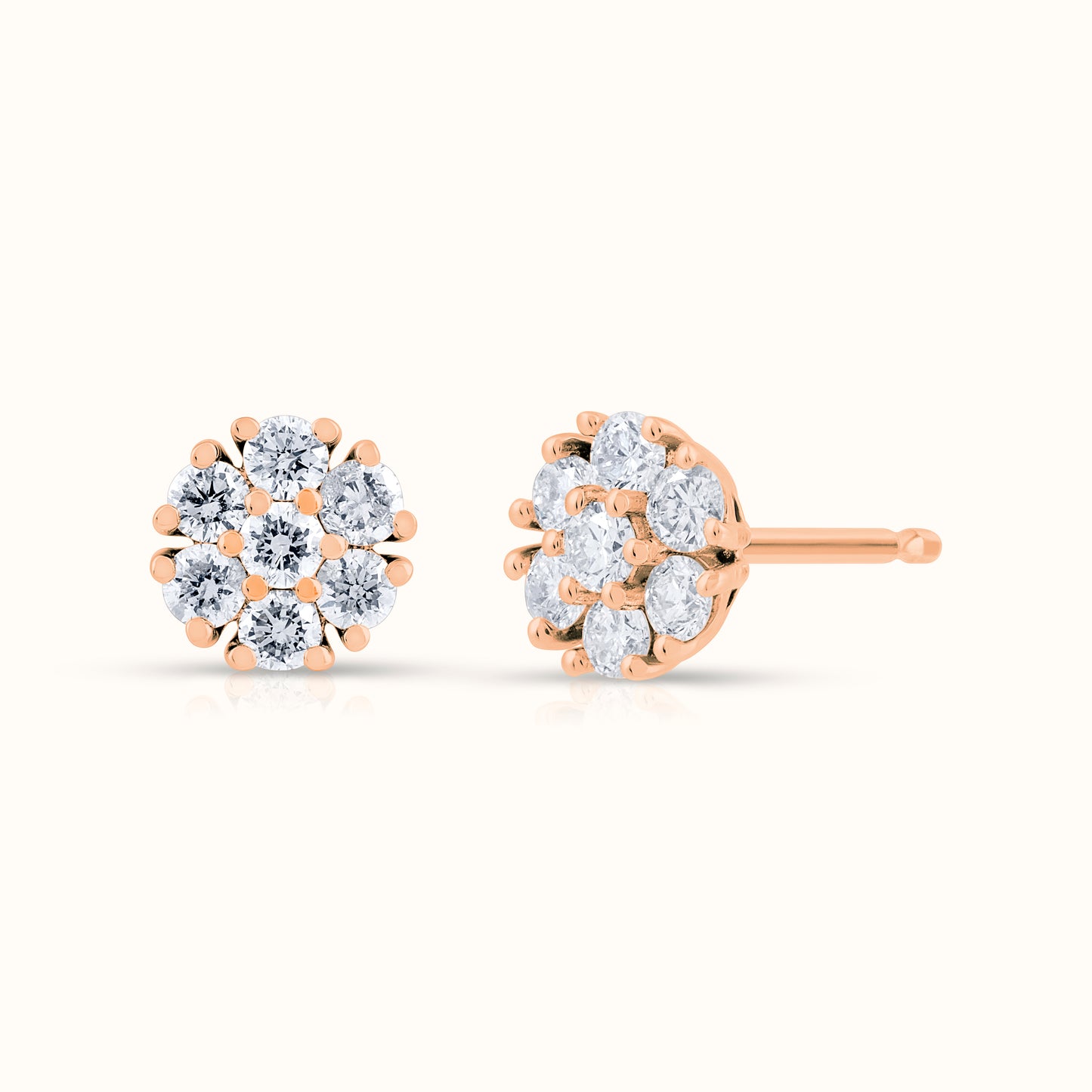 0.70 Carat Flower Natural Diamond Earrings - AVIR New York