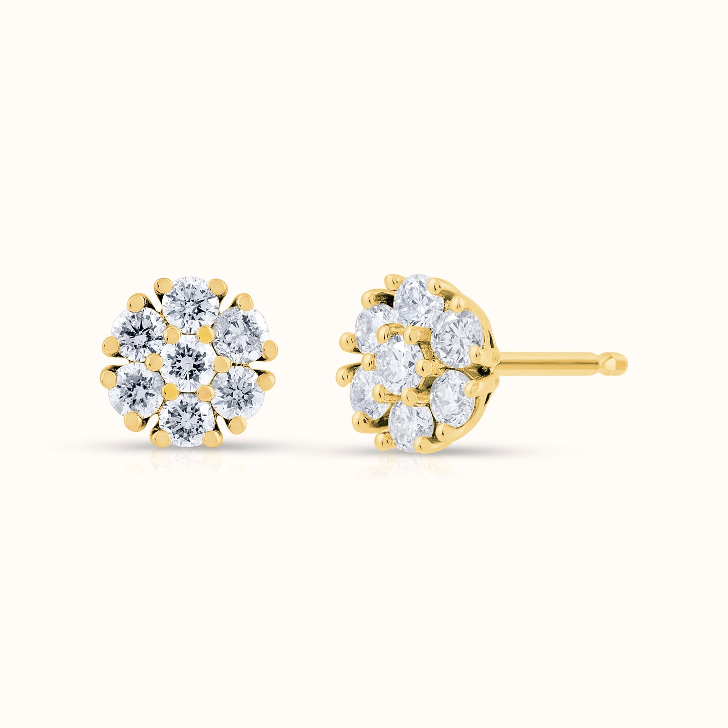 0.70 Carat Flower Lab Grown Diamond Earrings
