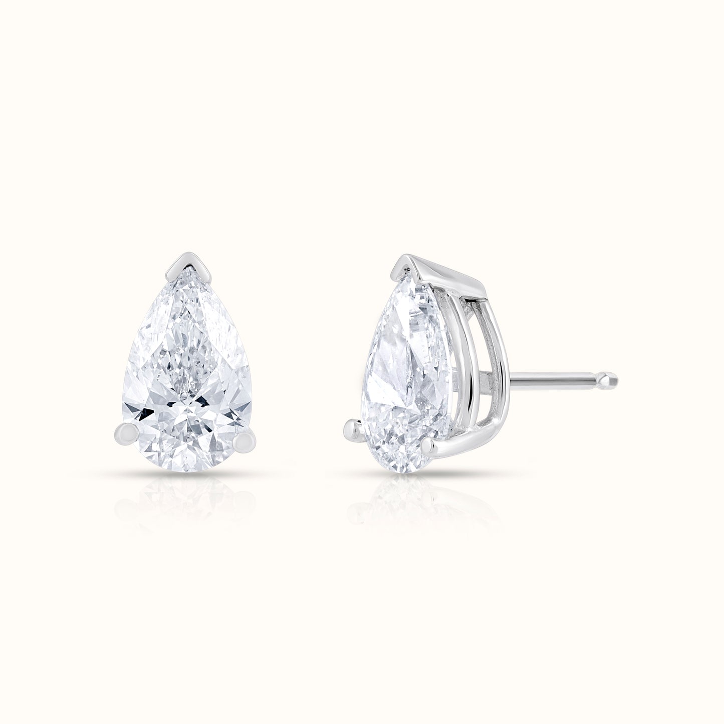 2.00 Carat Pear Shaped IGI Certified Lab Grown Diamond Stud Earrings - AVIR New York