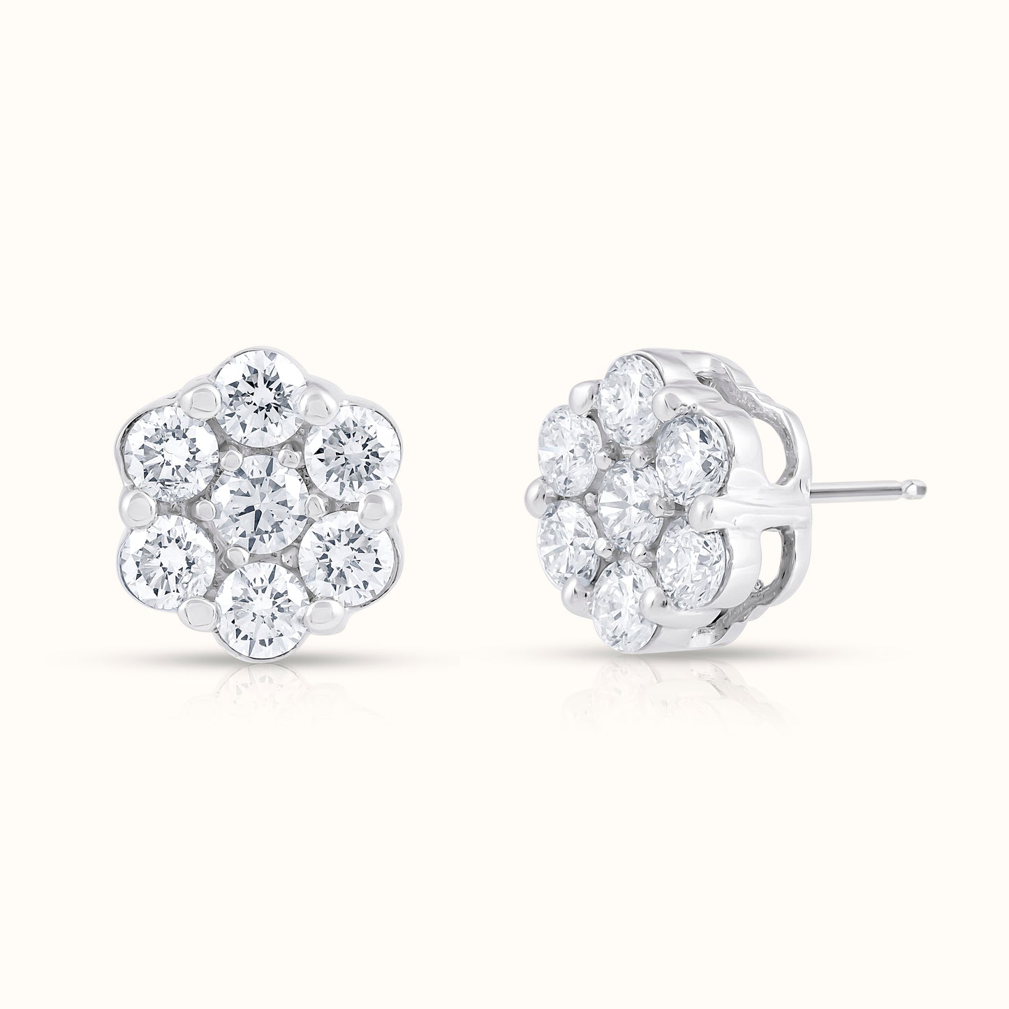 Flower Cluster Natrual Diamond Earrings - AVIR New York