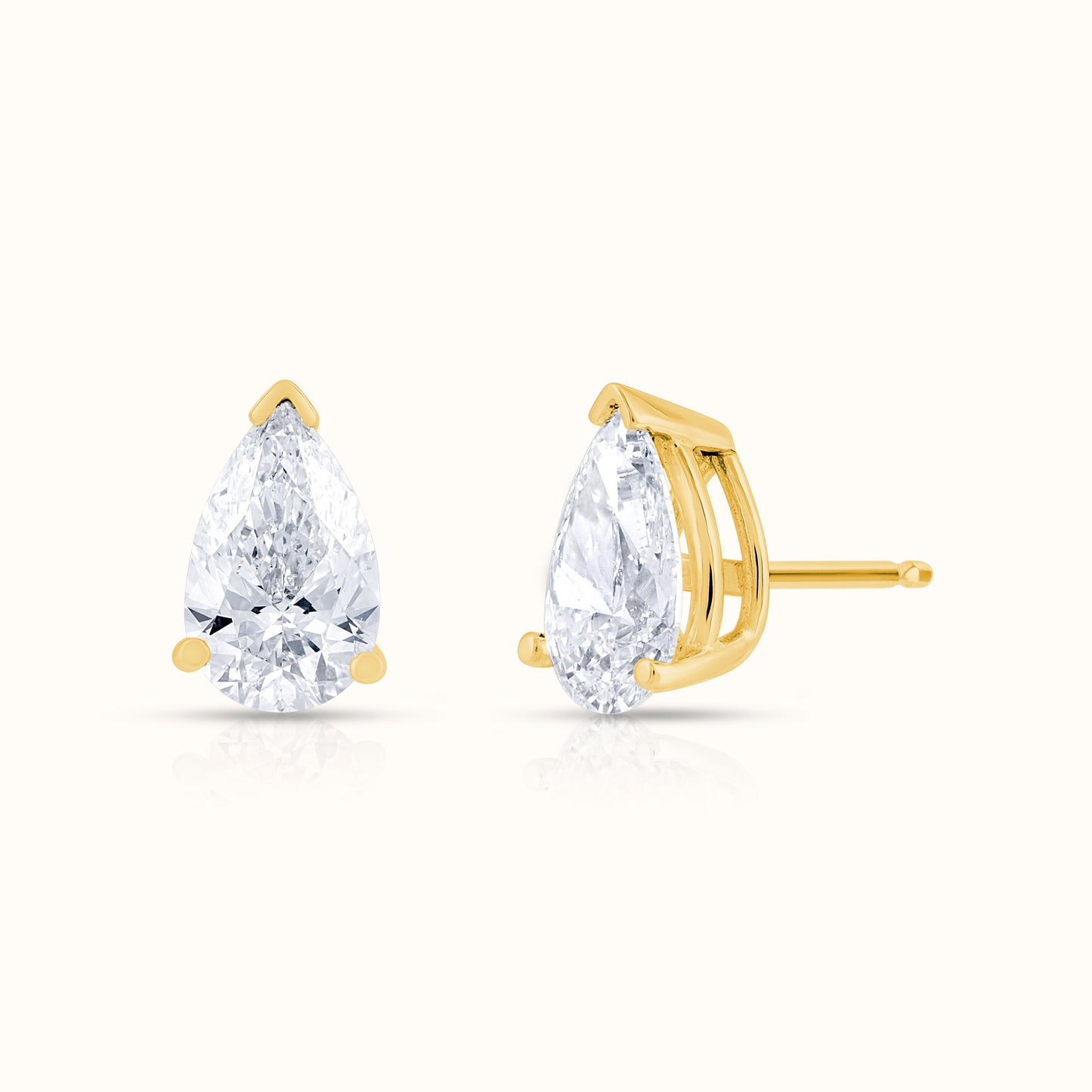 2.00 Carat Pear Shaped IGI Certified Lab Grown Diamond Stud Earrings - AVIR New York