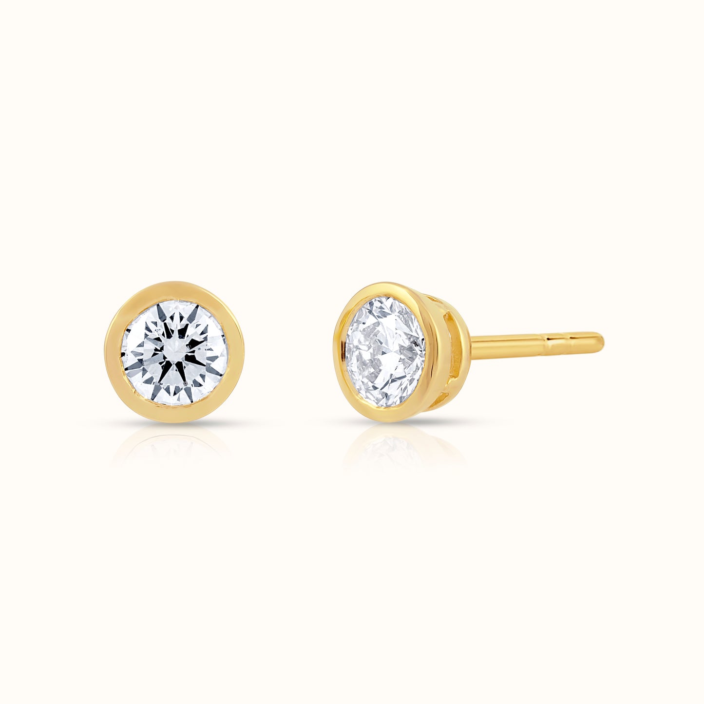 Bezel Set Lab Grown Diamond Solitaire 16 Inch Necklace, Stud Earrings and Bracelet Set - AVIR New York