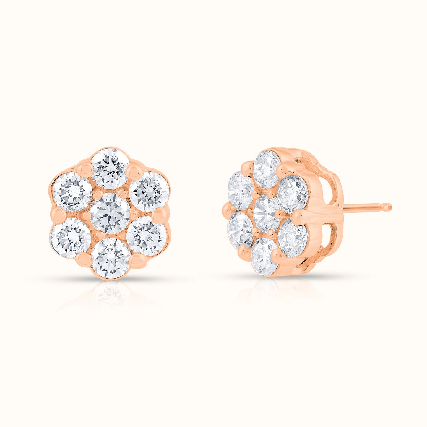 Flower Cluster Natrual Diamond Earrings - AVIR New York