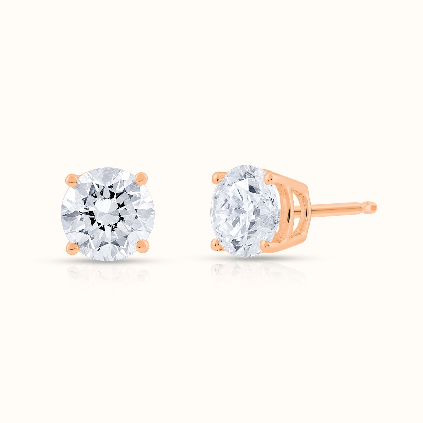 Classic 4 Prong IGI Certified Lab Grown Diamond Stud Earrings - AVIR New York