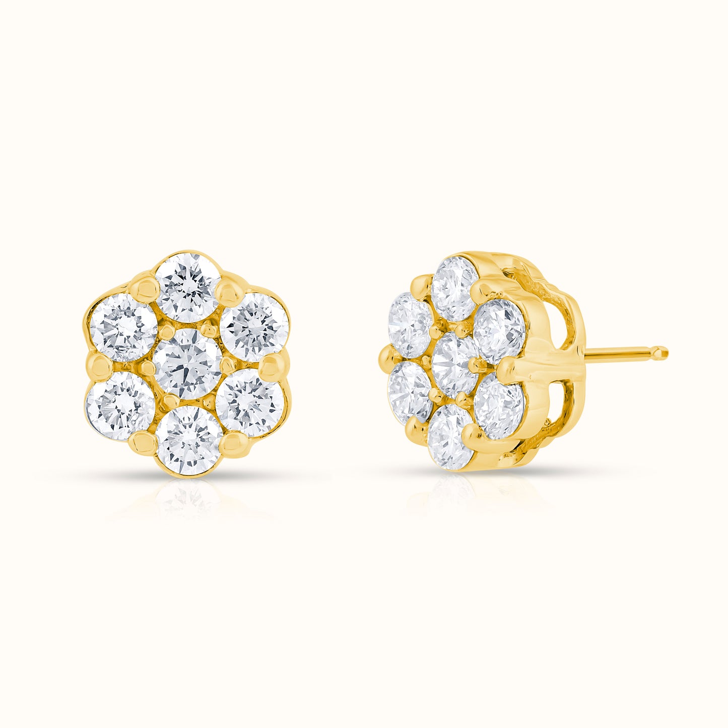 Flower Cluster Natrual Diamond Earrings - AVIR New York