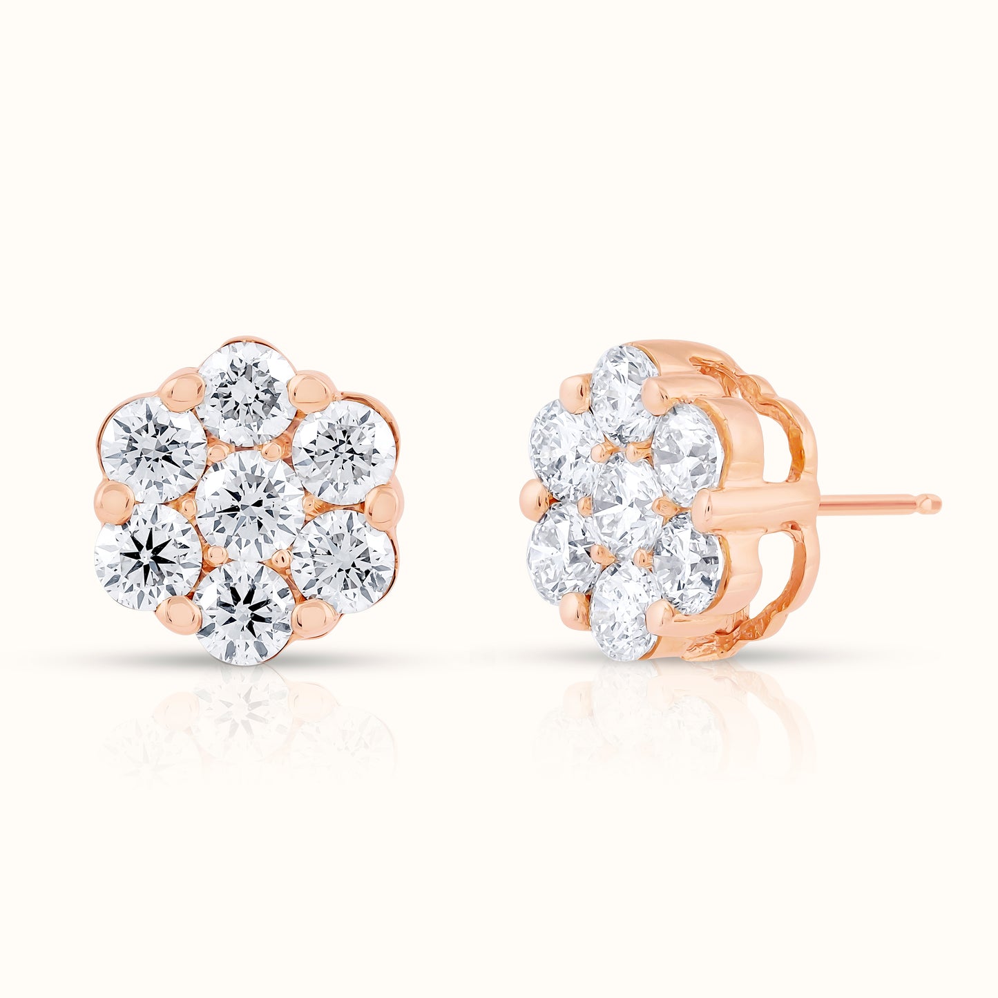 Flower Cluster Natrual Diamond Earrings - AVIR New York