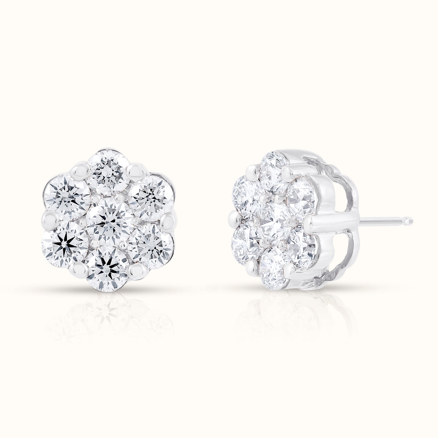 Flower Cluster Natrual Diamond Earrings - AVIR New York
