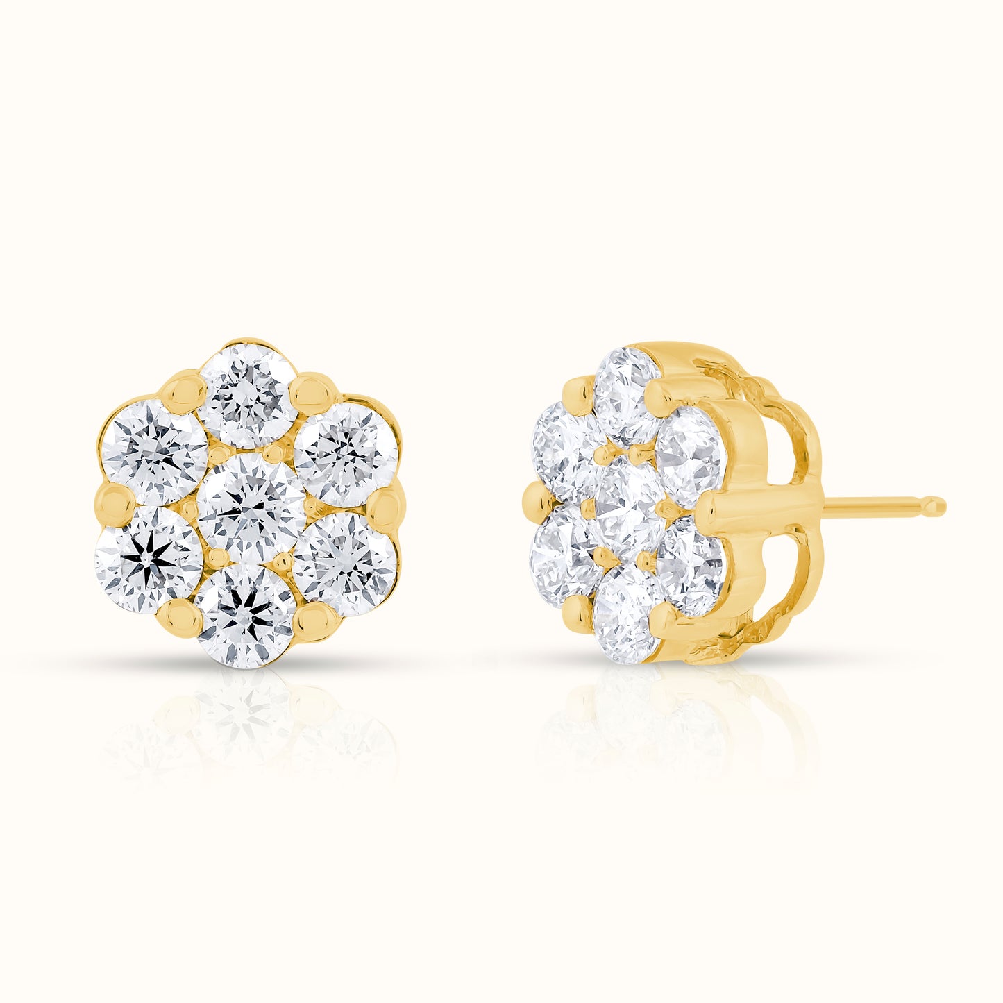 Flower Cluster Natrual Diamond Earrings - AVIR New York