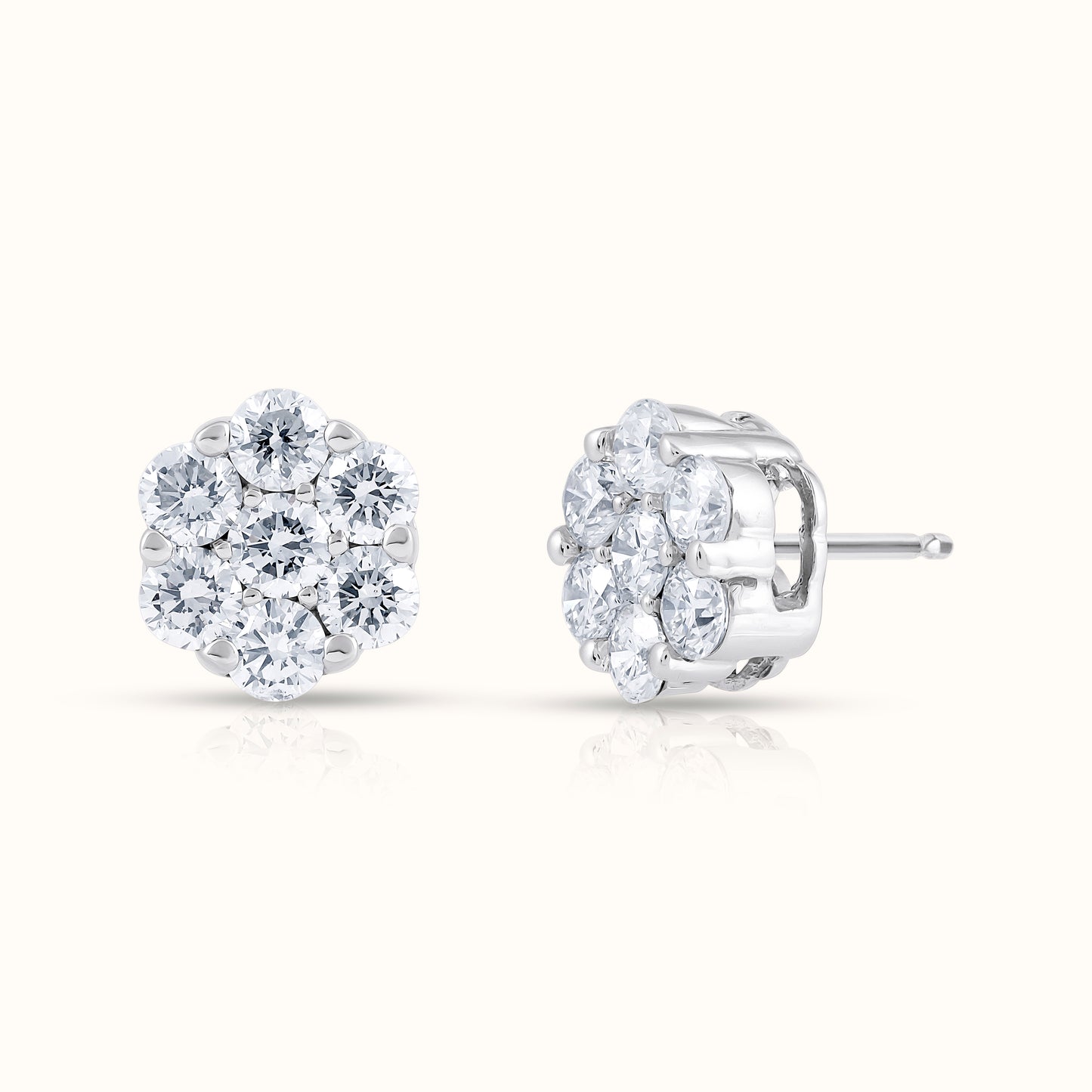 Flower Cluster Natrual Diamond Earrings - AVIR New York
