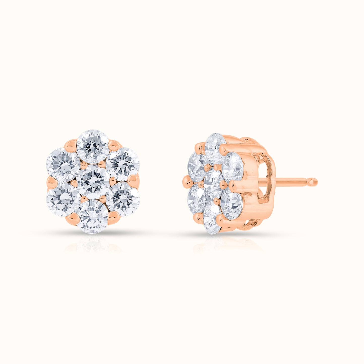 Flower Cluster Natrual Diamond Earrings - AVIR New York