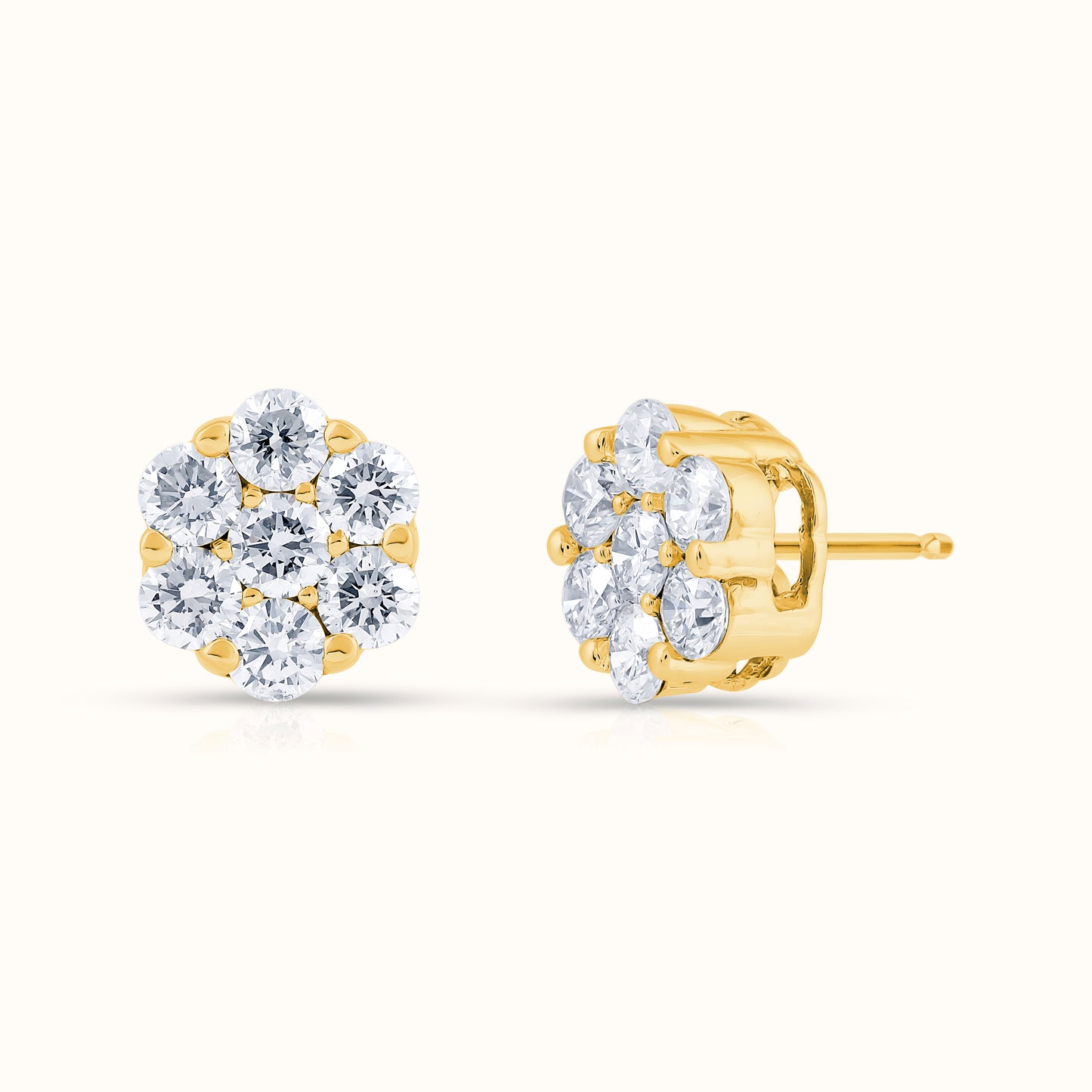 Flower Cluster Natrual Diamond Earrings - AVIR New York