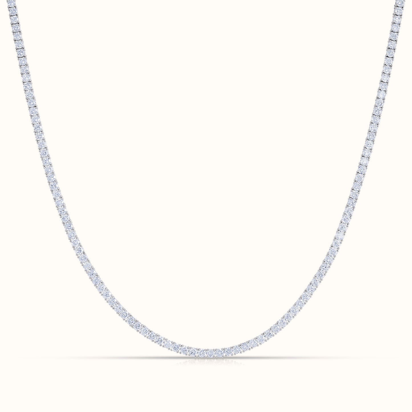Classic 4 Prong Natural Diamond Tennis Necklace - AVIR New York
