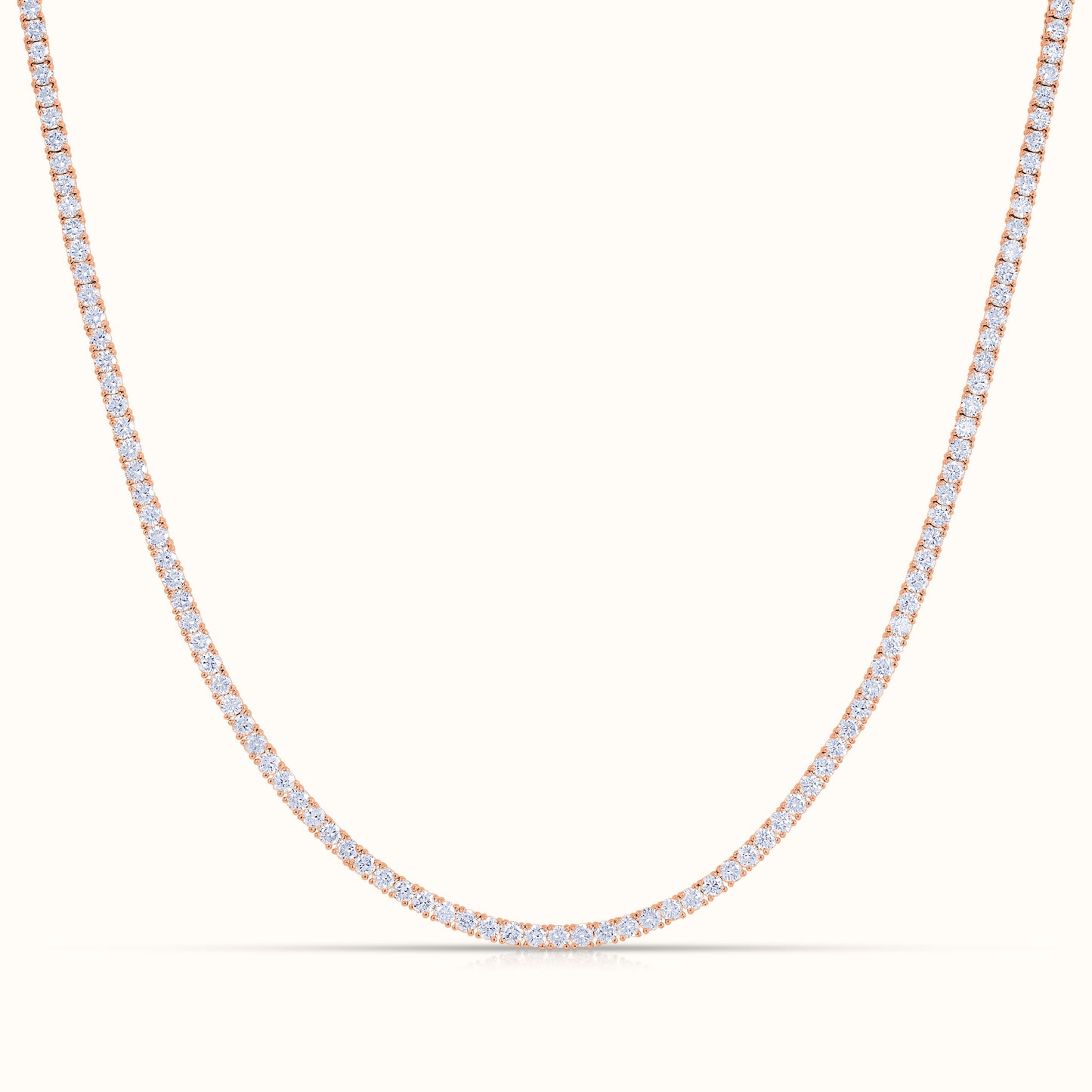 Classic 4 Prong Natural Diamond Tennis Necklace - AVIR New York
