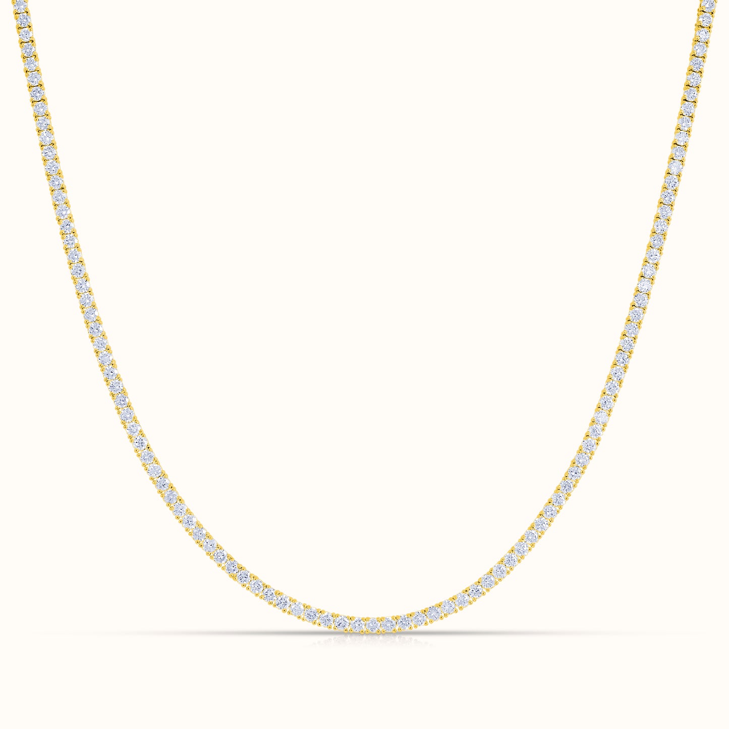 Classic 4 Prong Natural Diamond Tennis Necklace - AVIR New York