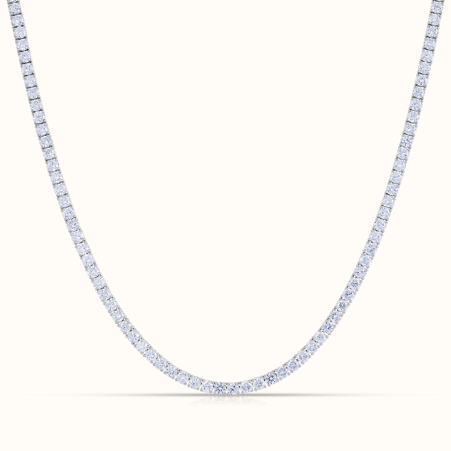 Classic 4 Prong Natural Diamond Tennis Necklace - AVIR New York