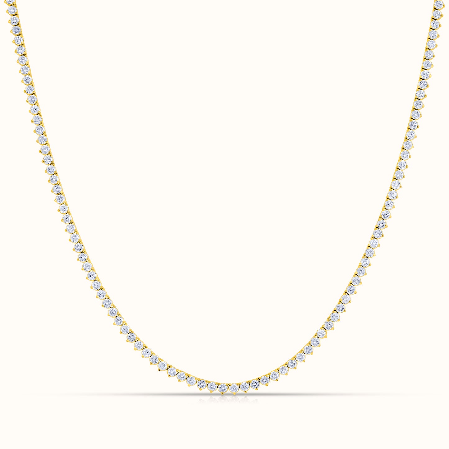 Three Prong Natural Diamond Tennis Necklace - AVIR New York