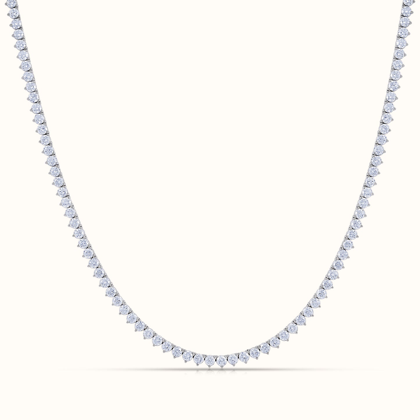 3 Prong 16 inch Lab Grown Diamond Tennis Necklace and Stud Earrings Set - AVIR New York