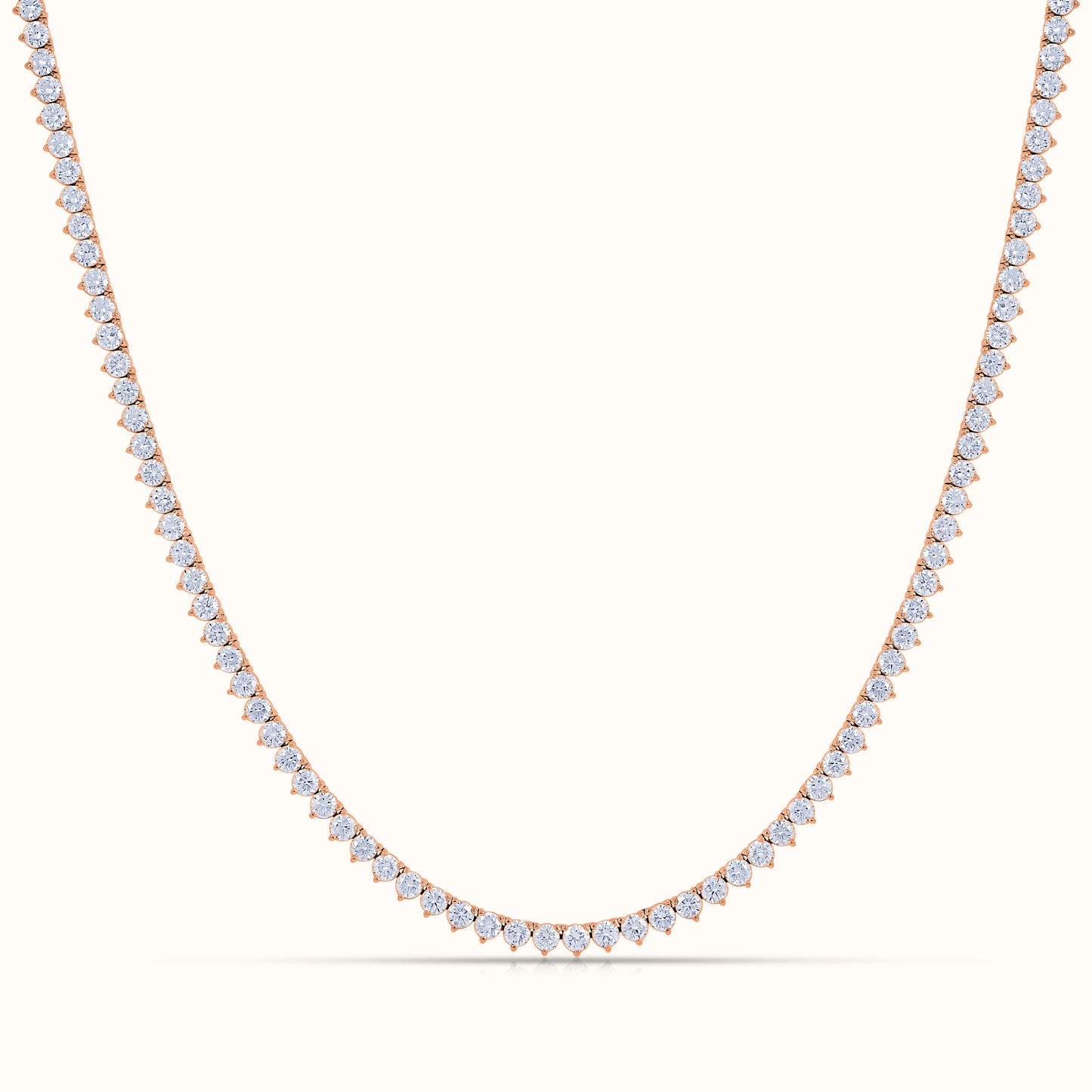 3 Prong 16 inch Lab Grown Diamond Tennis Necklace and Stud Earrings Set - AVIR New York