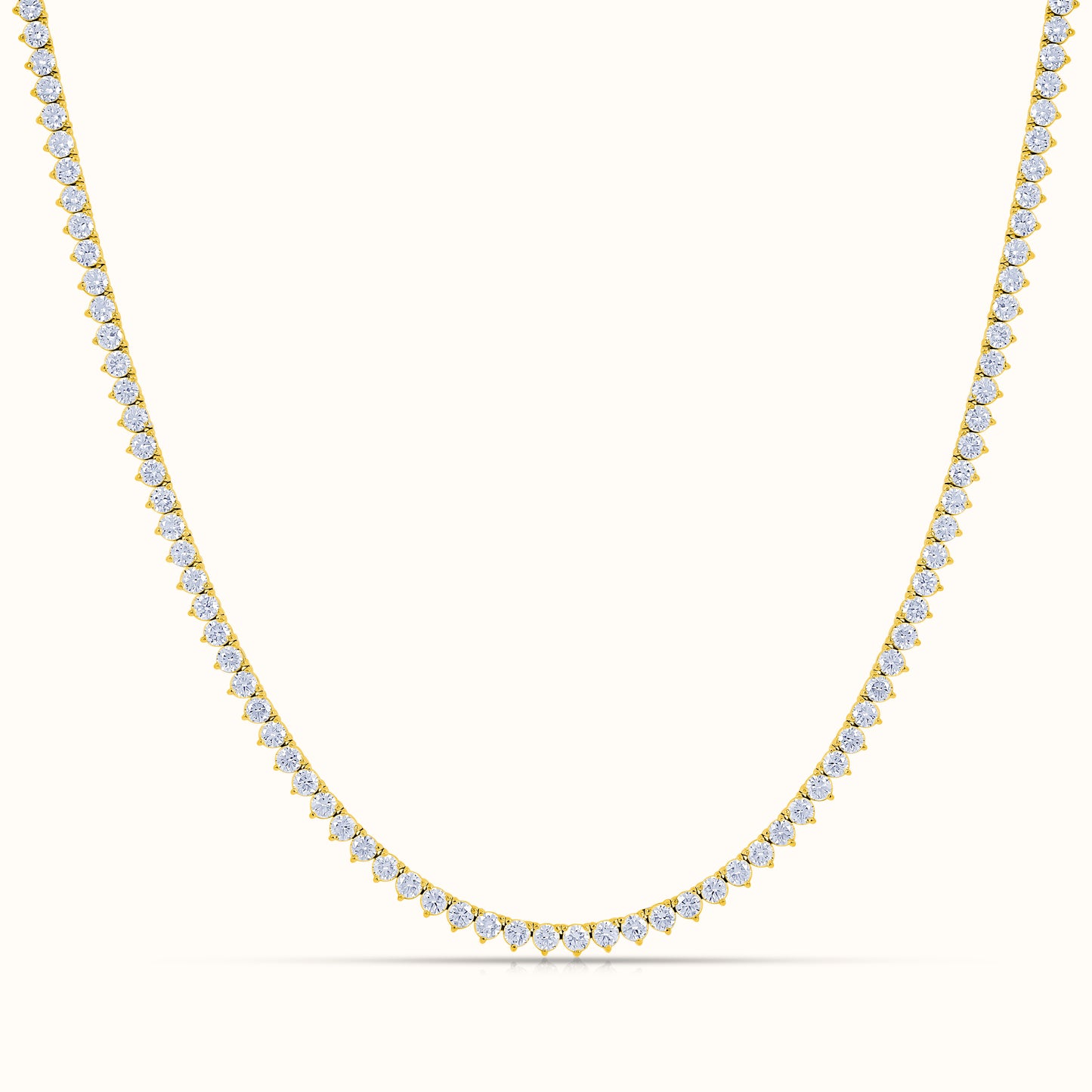 3 Prong 16 inch Lab Grown Diamond Tennis Necklace and Stud Earrings Set - AVIR New York