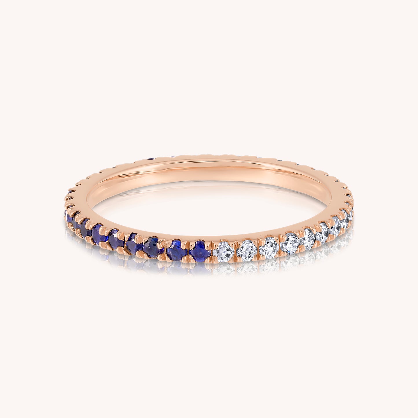Natural Sapphire and Lab Grown Diamond Eternity Ring
