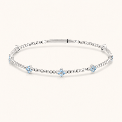 Flexible Beaded Flower Colored Gemstone 0.45 Carat Bangle - AVIR New York