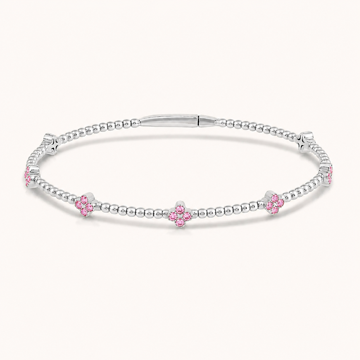Flexible Beaded Flower Colored Gemstone 0.45 Carat Bangle - AVIR New York