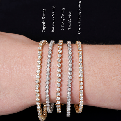 Lab Grown Diamond Cupcake Set Tennis Bracelet