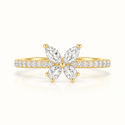 Butterfly Half Band Lab Grown Diamond Ring