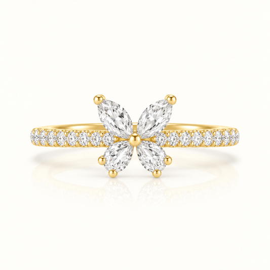Butterfly Half Band Lab Grown Diamond Ring
