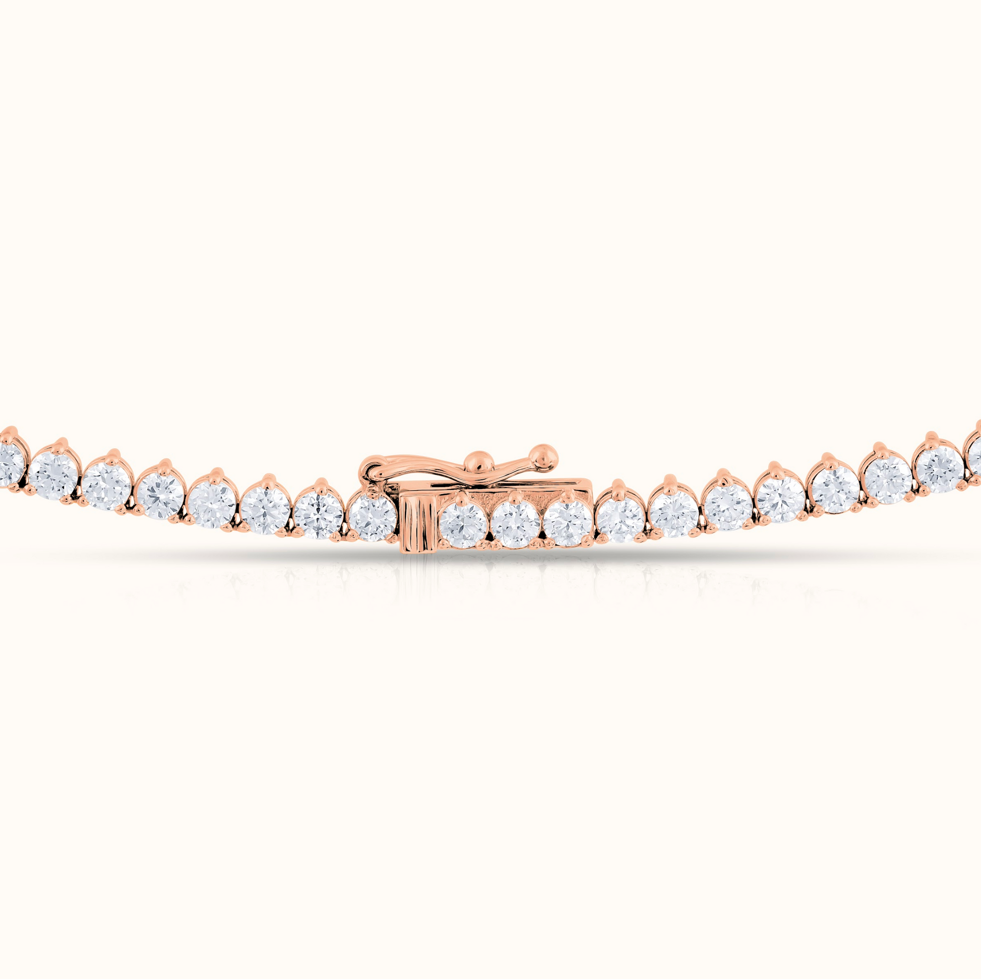 Three Prong Natural Diamond Tennis Necklace - AVIR New York