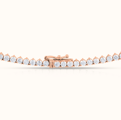 Three Prong Natural Diamond Tennis Necklace - AVIR New York
