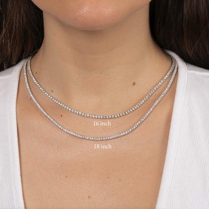 Classic 4 Prong Natural Diamond Tennis Necklace - AVIR New York