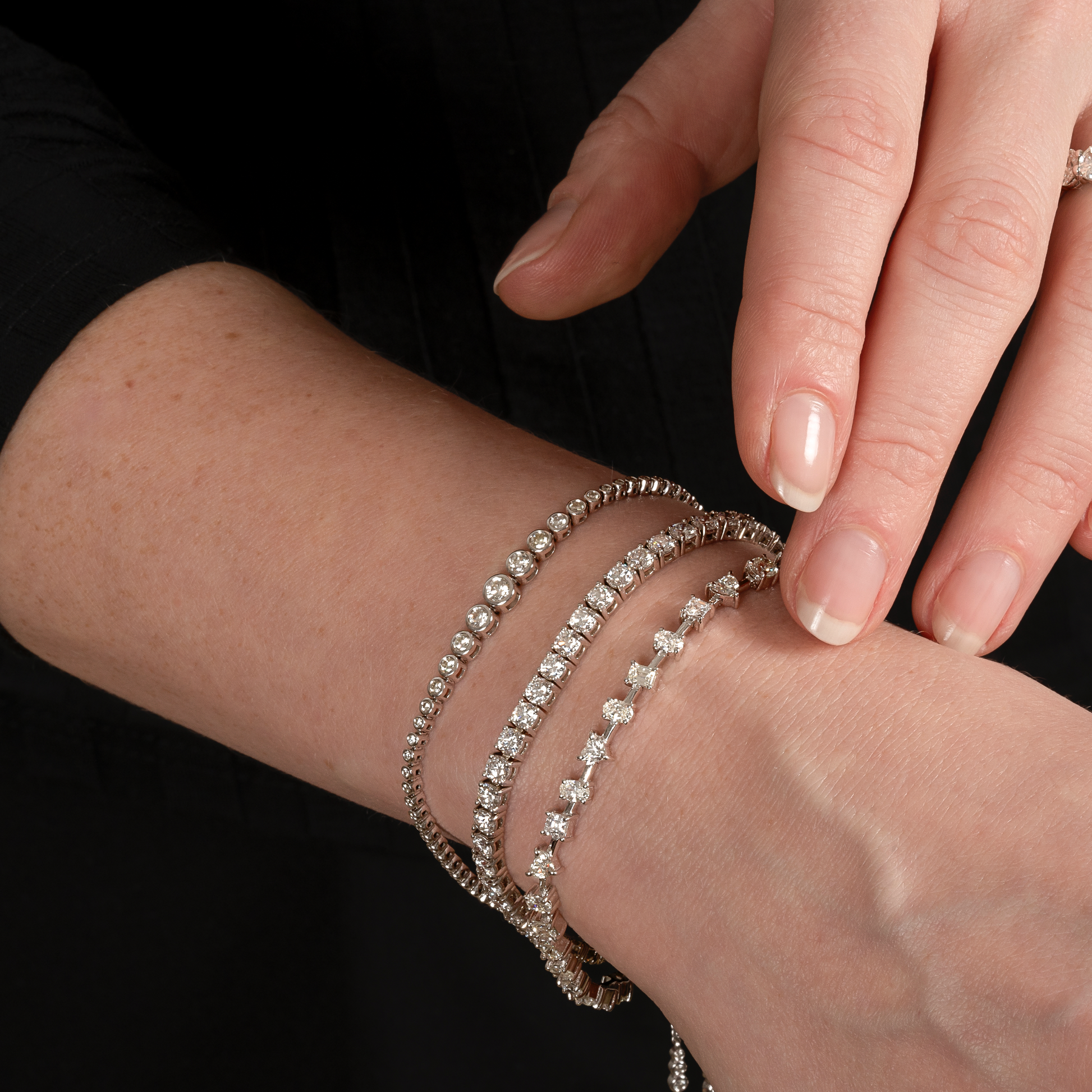 Graduated Bezel Set Bolo Lab Grown Diamond Bracelet - AVIR New York