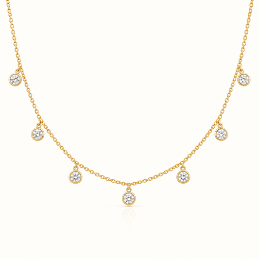 Floating Bezel Station 0.75 Carat Lab Grown Diamond Necklace